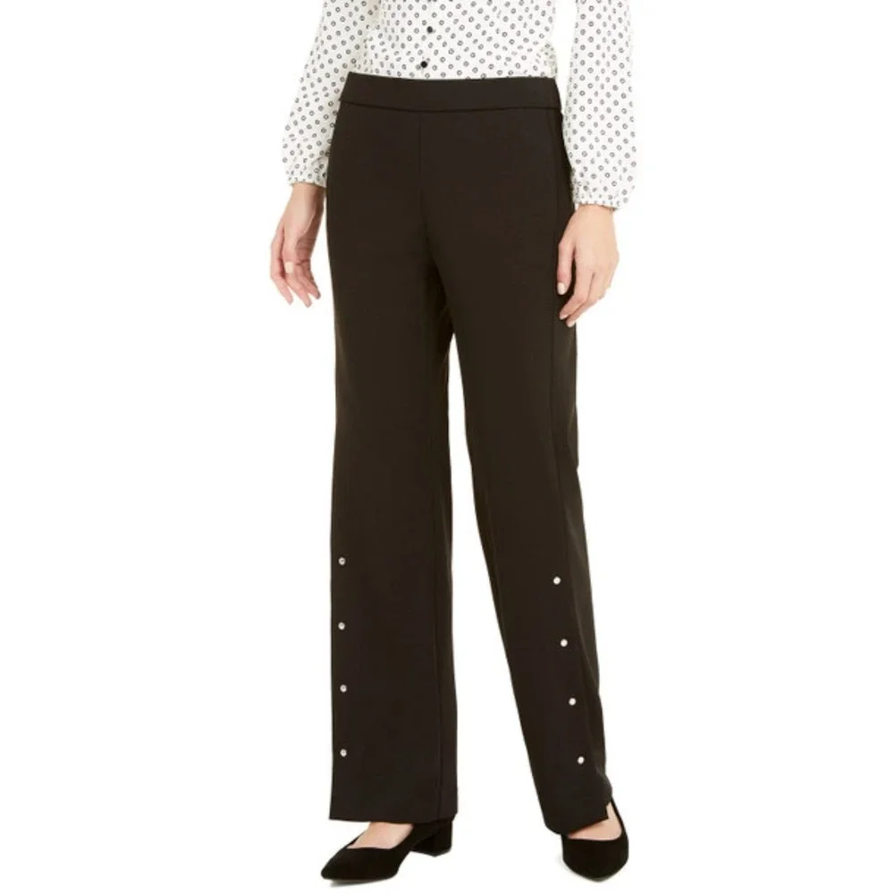 Alfani NWT Wide Leg Riveted Casual Dress Slacks Career Pants Office Wear S New